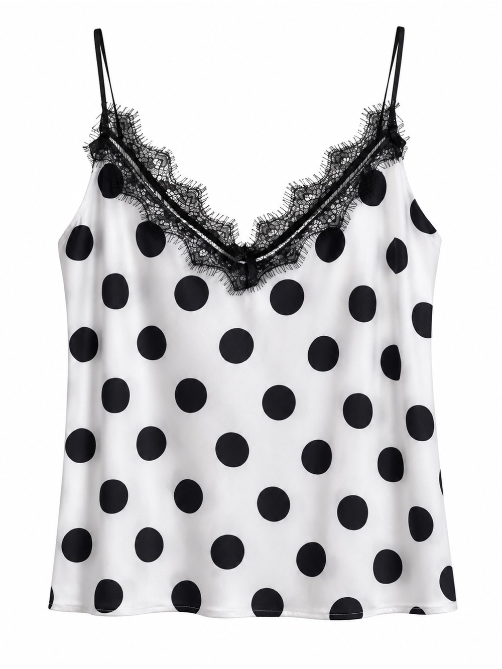 🆕 Milan Kiss Polka Dot Lace Trim Camisole - Size S